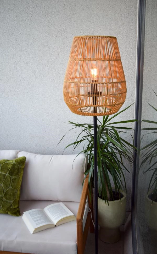 Lucide NERIDA - Floor lamp Indoor/Outdoor - Ø 35 cm - 1xE27 - IP44 - Natural - ambiance 1